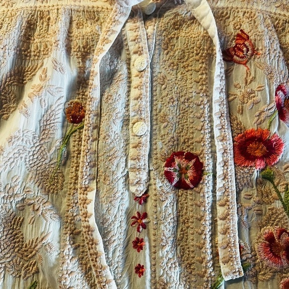 JOHNNY WAS LONG SLEEVE EMBROIDERED BLOUSE SIZE SMALL - Picture 11 of 13